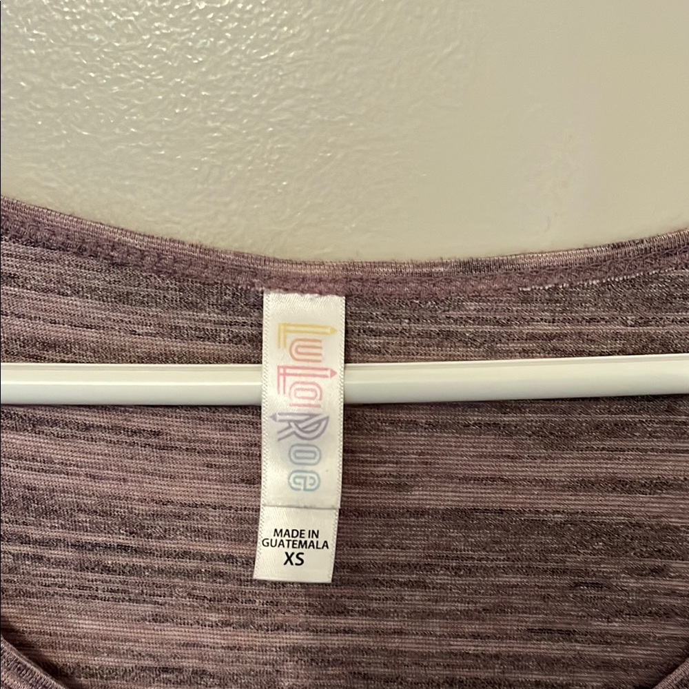 LuLaRoe Purple Fitted Short Sleeve Tee - Picture 2 of 6